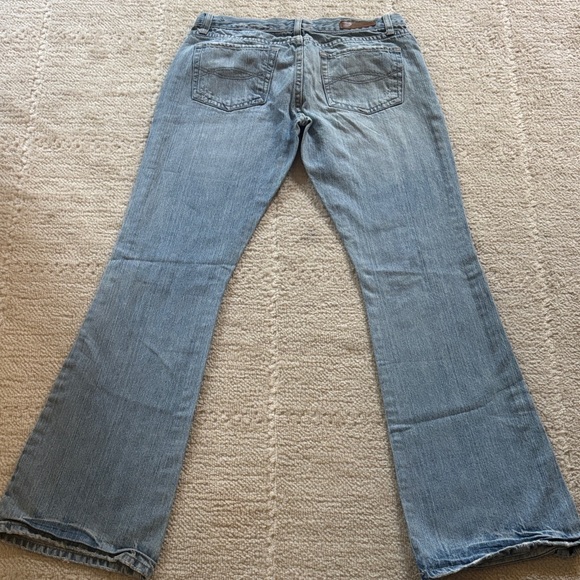 Abercrombie & Fitch Light Blue Distressed Flare Jeans - Picture 5 of 8